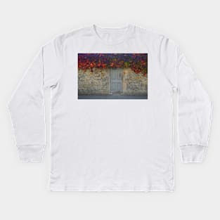 Merton College Wall. Oxford, UK Kids Long Sleeve T-Shirt